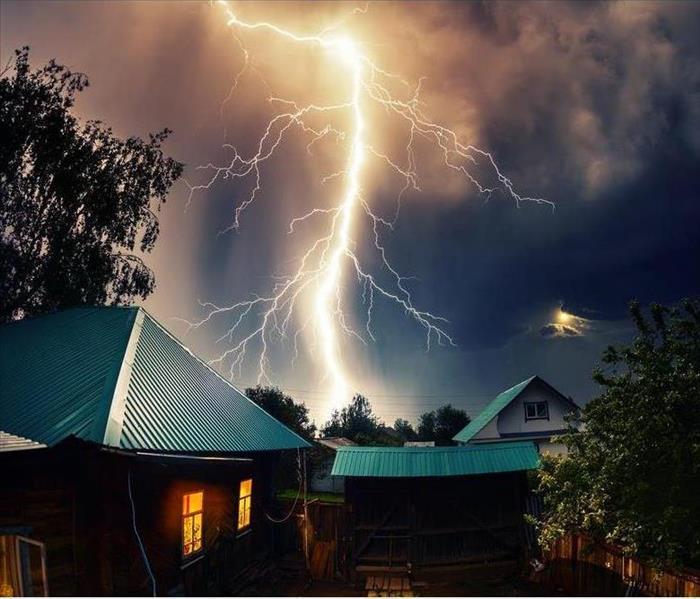 Lightning strike to a house